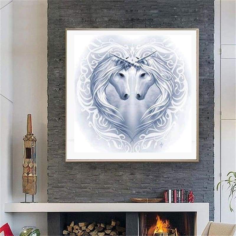 2019 Dream White Unicorn Diy 5d Diamond Embroidery Kits VM3522 For Beginner - NEEDLEWORK KITS