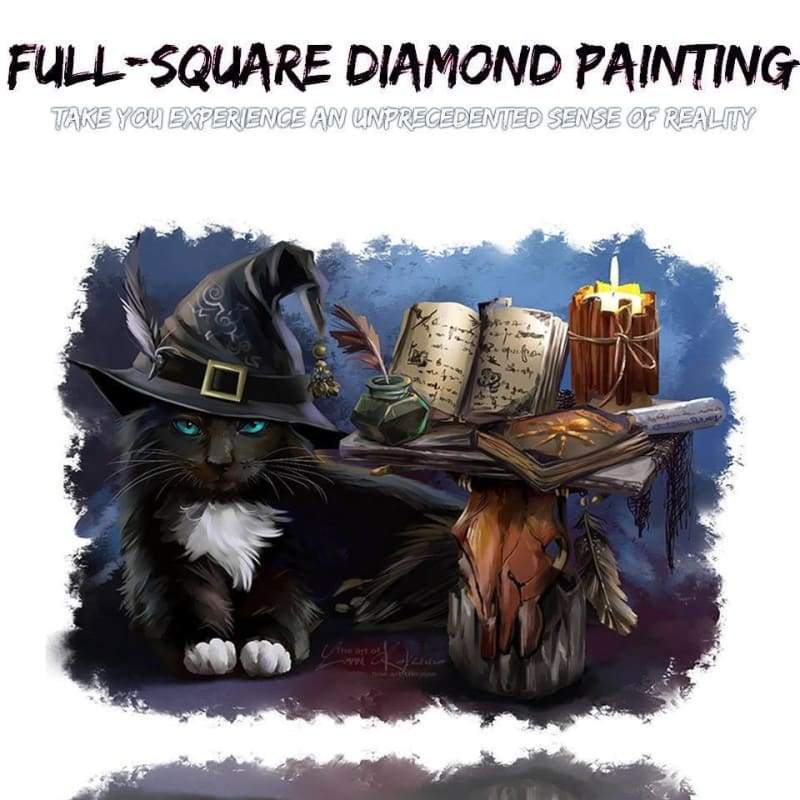 2019 Hot Cool Halloween Magic Cat DIY 5D Rhinestone Diamond Embroidery Kits VM1202 - NEEDLEWORK KITS