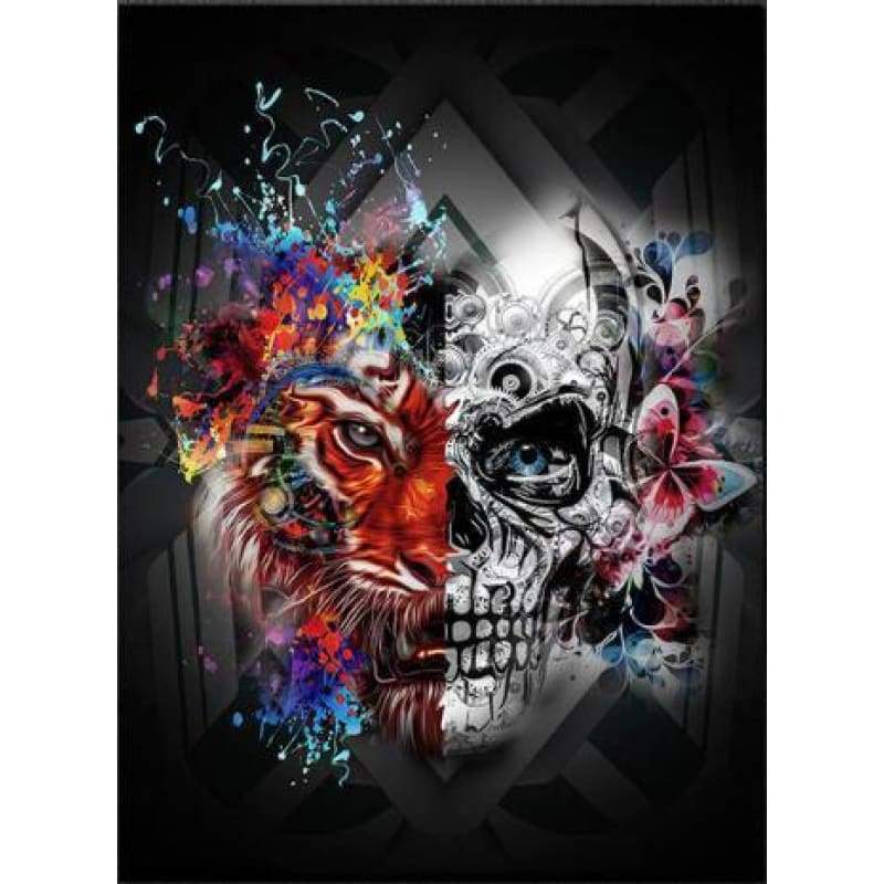 2019 Modern Art Halloween Skeleton Skulls 5d Diy Rhinestone Stitch Kits VM4088 - NEEDLEWORK KITS