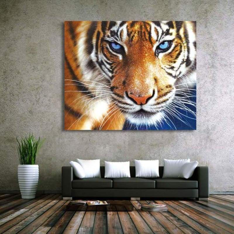 2019 New Hot Sale Blue Eyed Tiger Diy 5D Embroidery Diamond VM1142 - NEEDLEWORK KITS