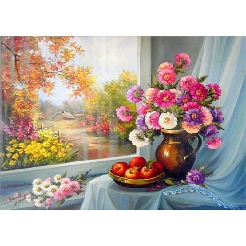 2019 New Hot Sale Colorful 5d Diy Diamond Pictures Flower Kits VM3624 - NEEDLEWORK KITS