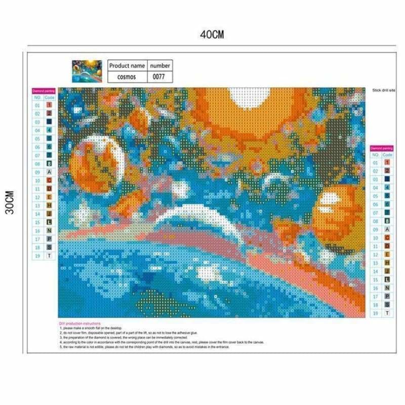 2019 New Hot Sale Colorful Star Space Diamond Cross Stitch