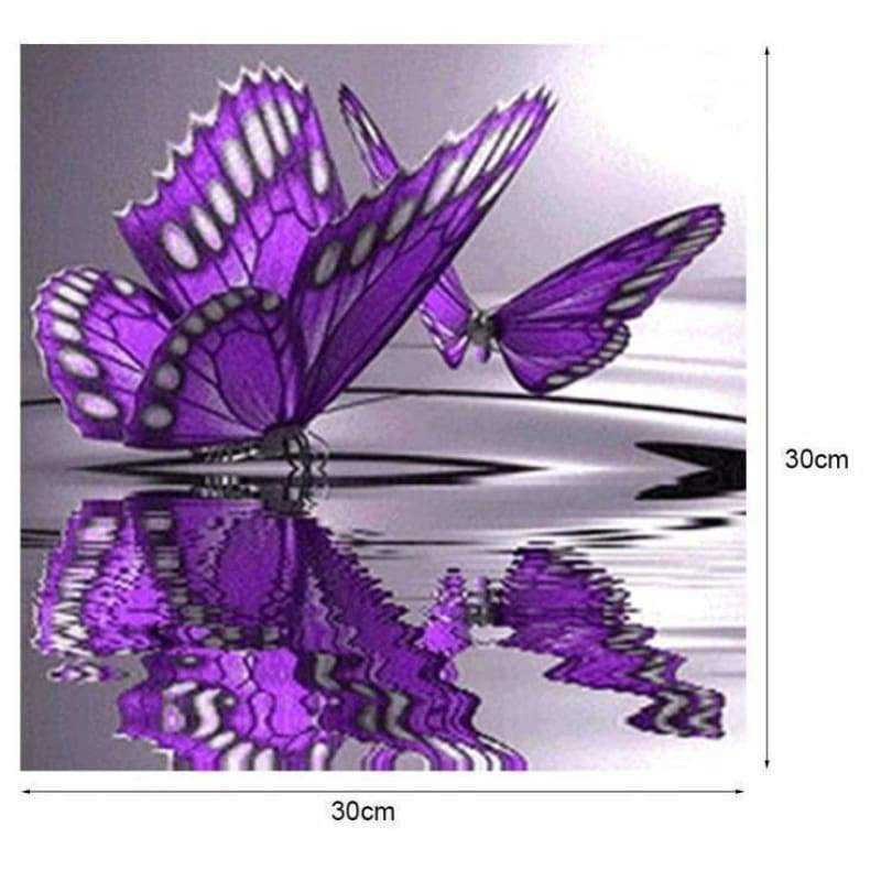 New Hot Sale Purple Butterfly Full Drill - 5D Cross Stitch Rhinestone Painting VM1205 - NEEDLEWORK KITS