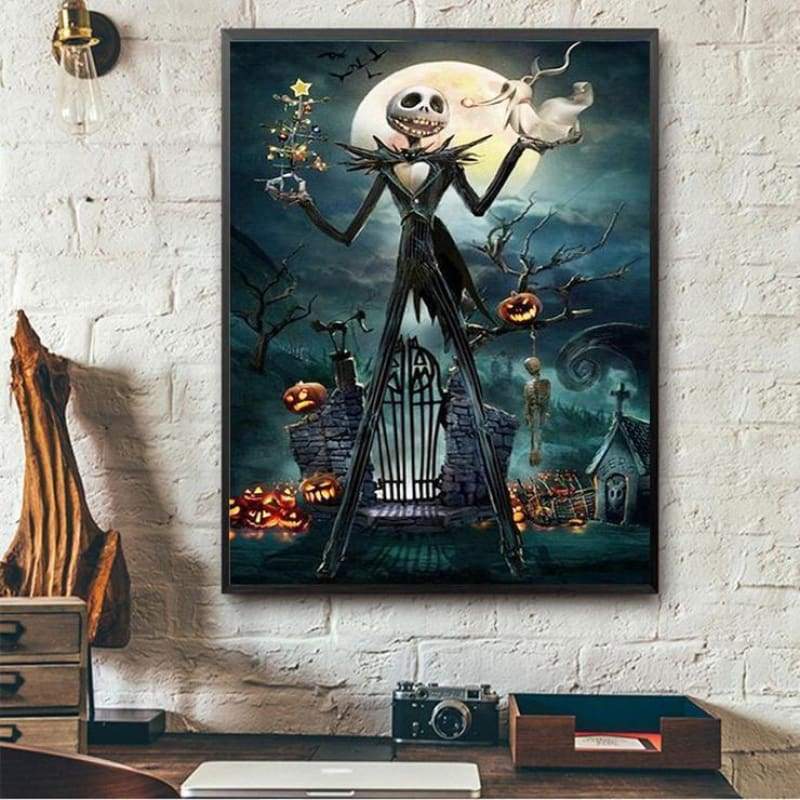 2019 New Hot Sale Wall Decor Halloween 5d Diy Rhinestone Stitch Kits VM48087 - NEEDLEWORK KITS