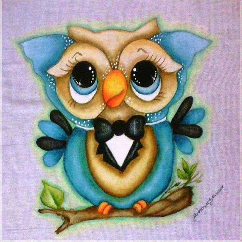 2019 Special Colorful Cute Owls 5d Diy Rhinestone Cross Stitch VM1373 - NEEDLEWORK KITS
