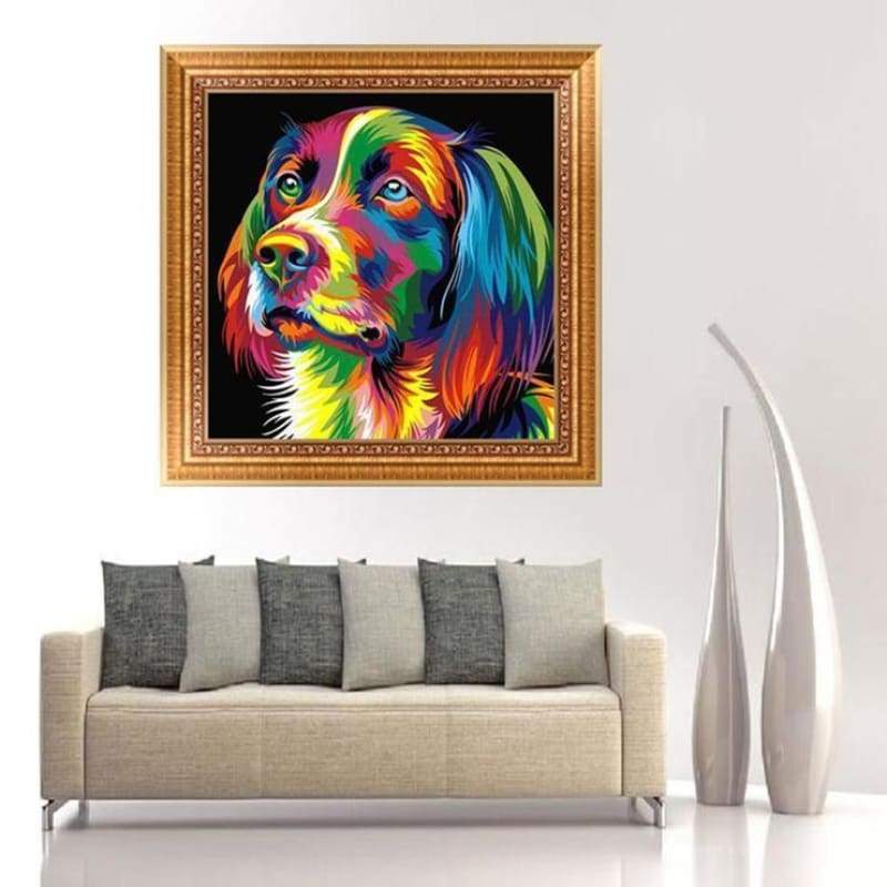 2019 Special Dreamy Colorful Dog Diy 5d Diamond Embroidery Kits VM3525 - NEEDLEWORK KITS