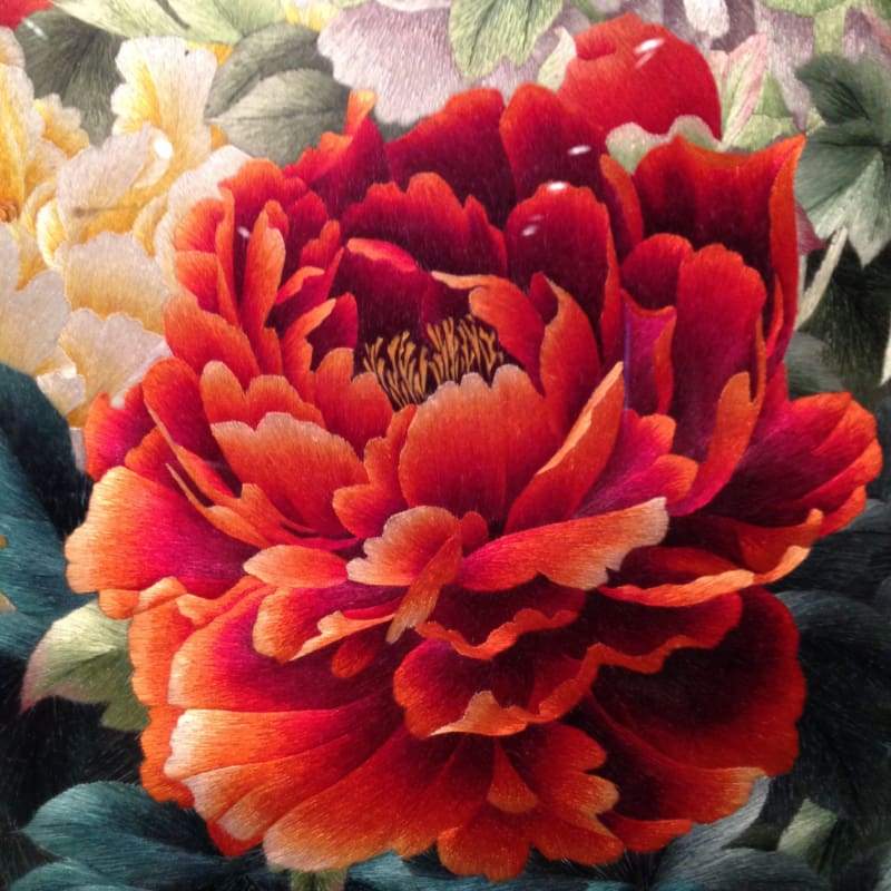 Full Drill - 5D DIY Diamond Painting Red Blooming And Wealthy Embroidery Kits - NEEDLEWORK KITS