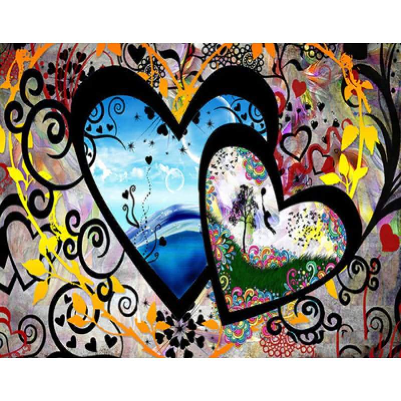 Abstract Heart 03 - Full Drill Diamond Painting Abstract -