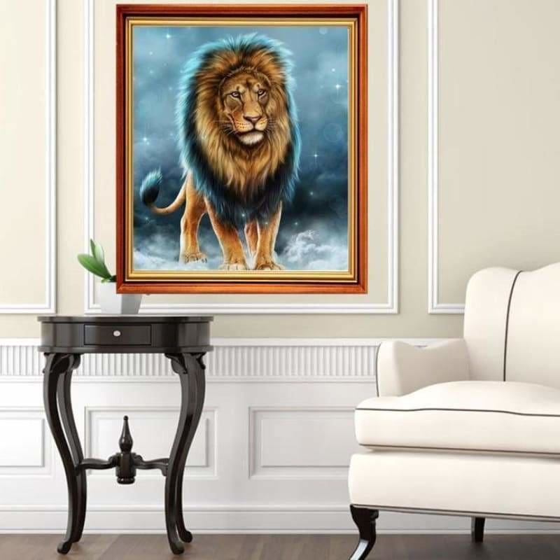 Full Drill - 5D DIY Diamond Painting Kits Cartoon Winter Cool Lion - NEEDLEWORK KITS