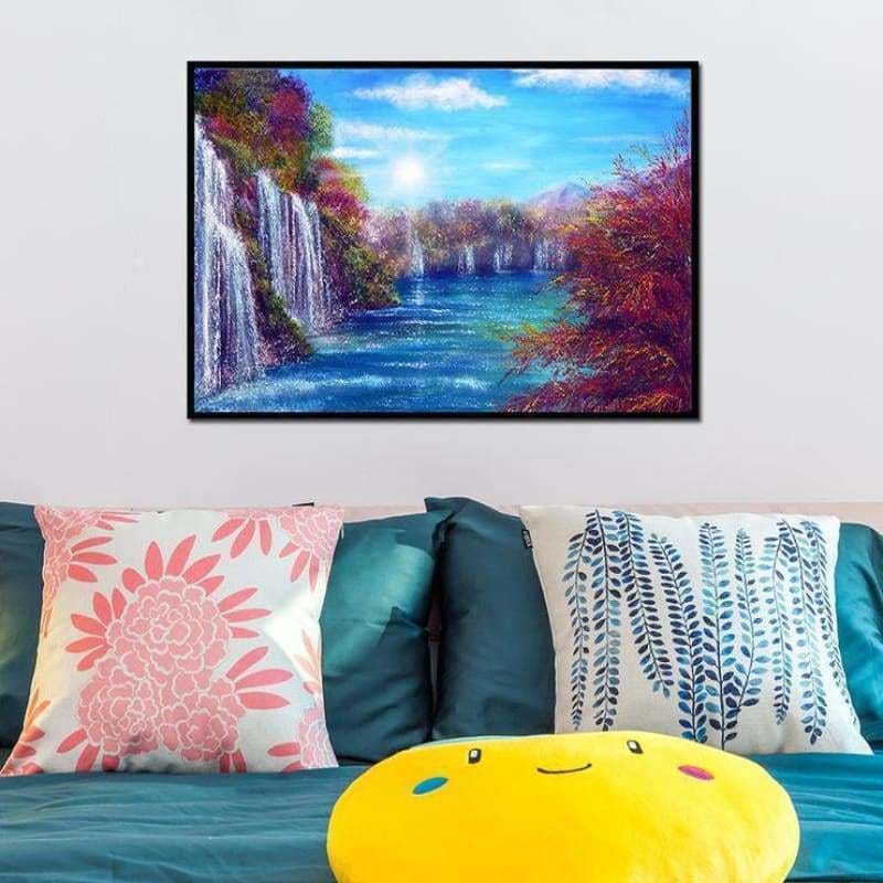 Full Drill - 5D DIY Diamond Painting Kits Beautiful Forest Waterfall - NEEDLEWORK KITS