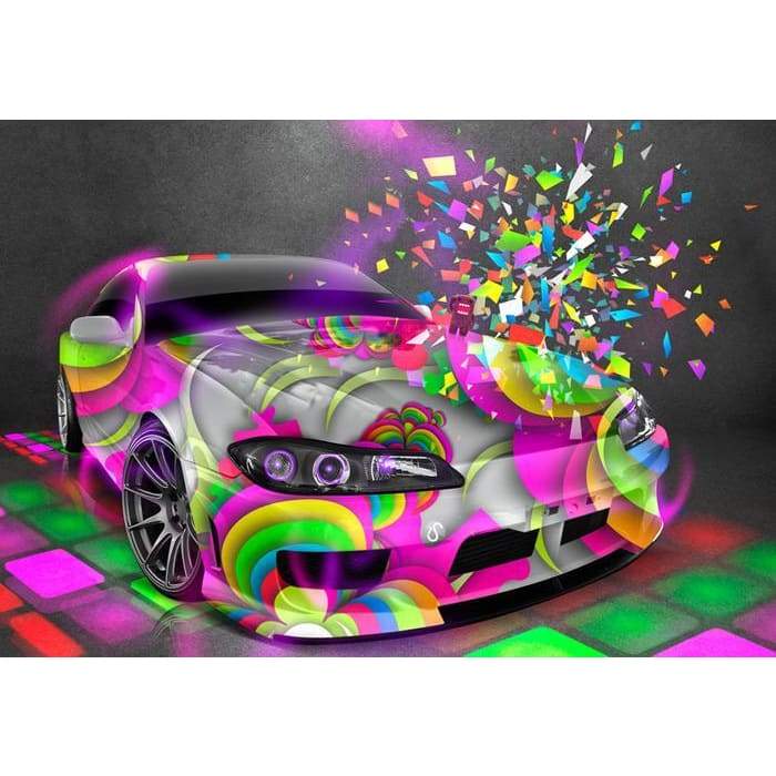 Colourful Car- Full Drill Diamond Painting Abstract -