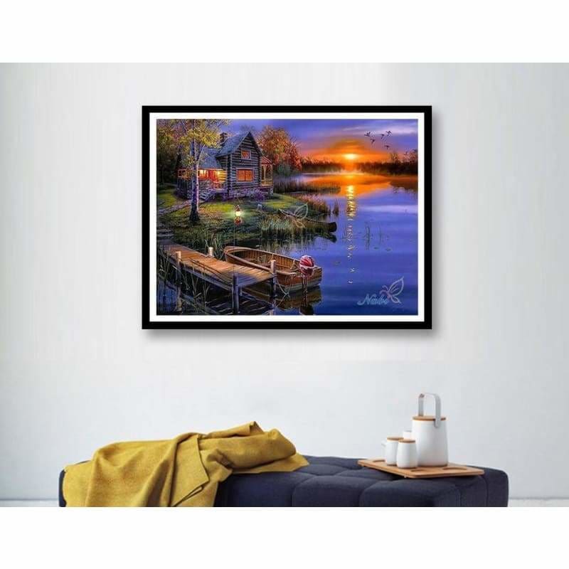 Dream Sunset Landscape Village Full Drill - 5D Diy Square