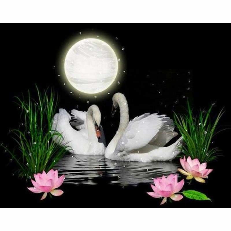 Dream Swans Love Pattern Wall Decor Full Drill - 5D Diy