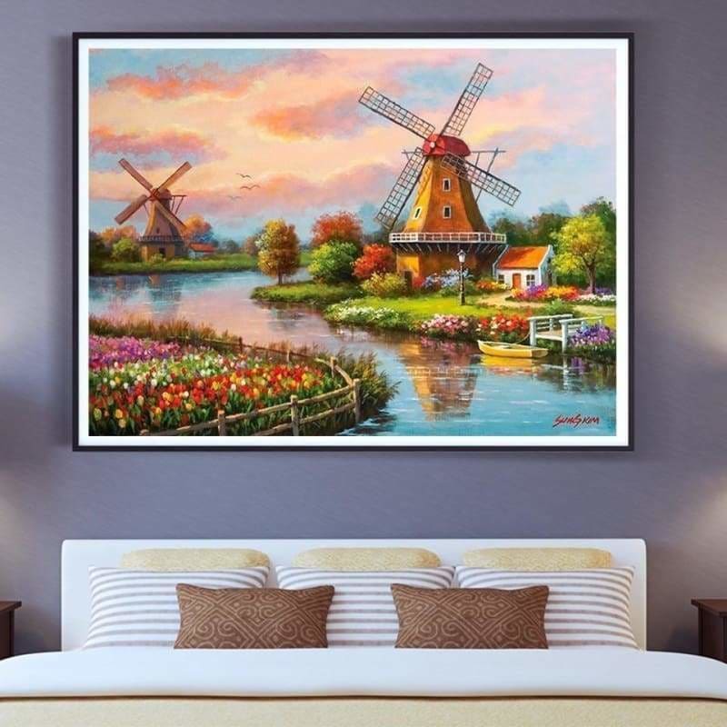 Full Drill - 5D Diamond Painting Kits Beautiful Windmill