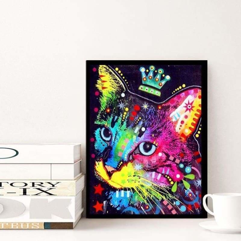 Full Drill - 5D Diamond Painting Kits Bedazzled Cat King - 3