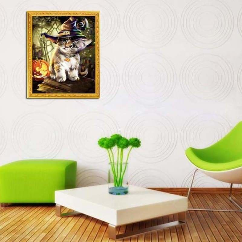 Full Drill - 5D Diamond Painting Kits Curious Cat Wears