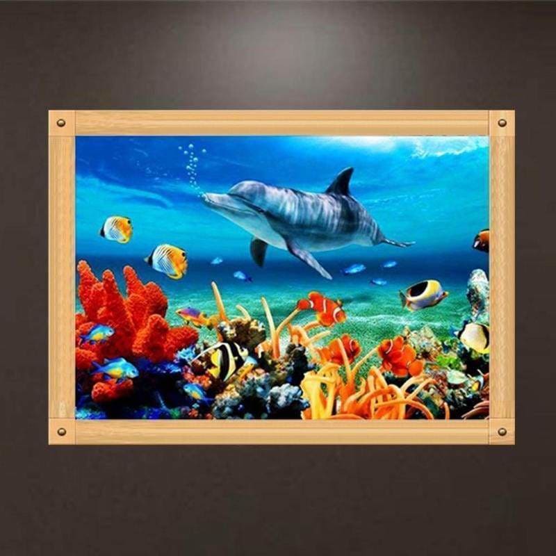 Full Drill - 5D Diamond Painting Kits Dolphin Fish Home in