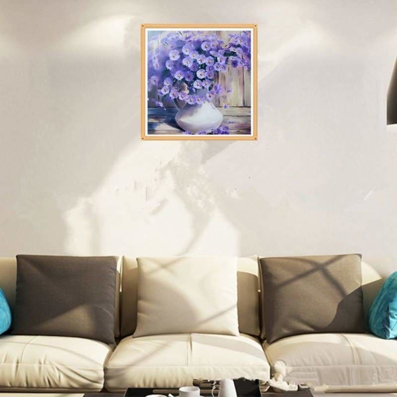 Full Drill - 5D Diamond Painting Kits Purple Daisy Flowers