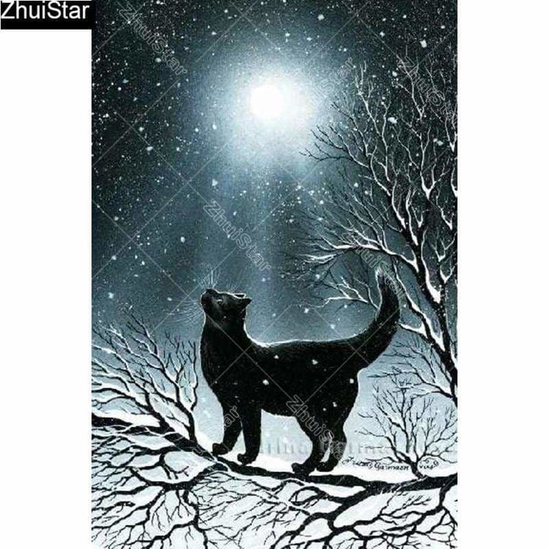 Full Drill - 5D DIY Diamond Painting Black Cat Embroidery