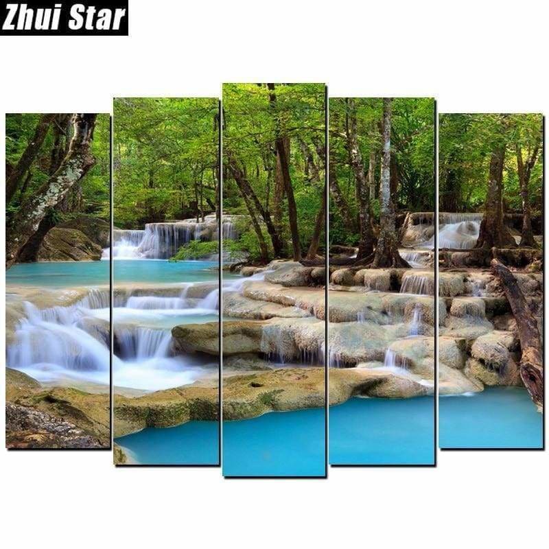 Full Drill - 5D DIY Diamond Painting Kits 5pcs Nature Scene