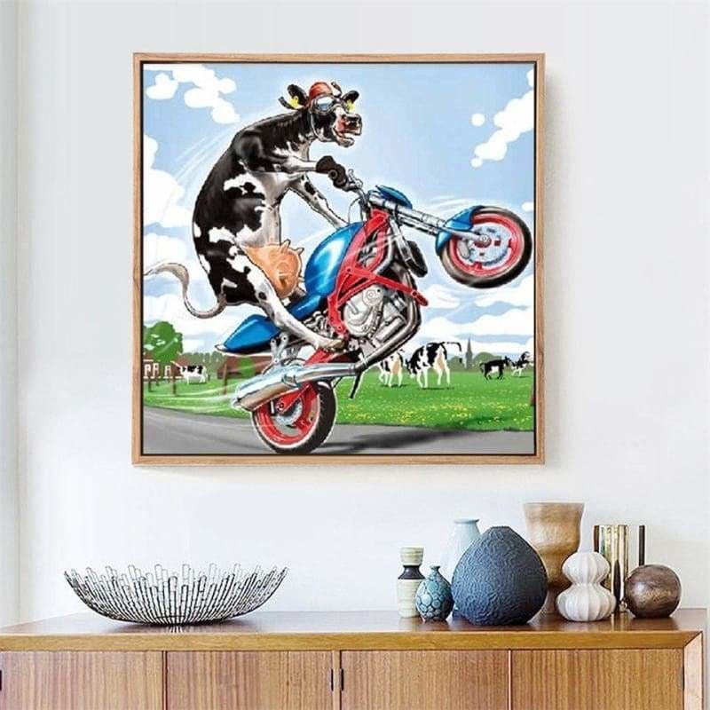 Full Drill - 5D DIY Diamond Painting Kits Cartoon Funny Cow