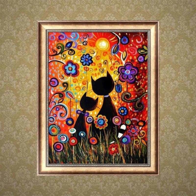 Full Drill - 5D DIY Diamond Painting Kits Cartoon Two Cats