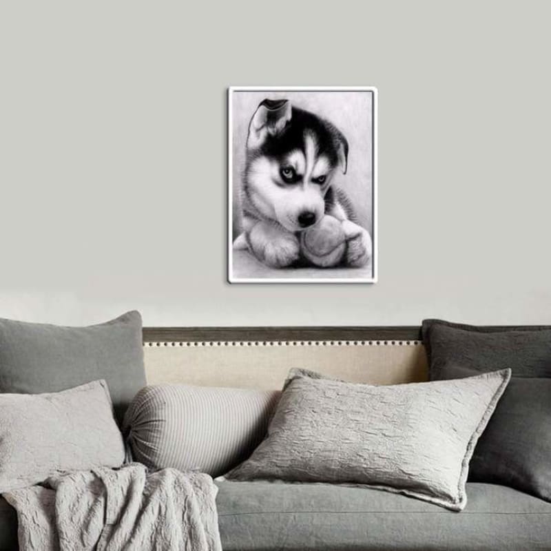 Full Drill - 5D DIY Diamond Painting Kits Grey Funny Dog