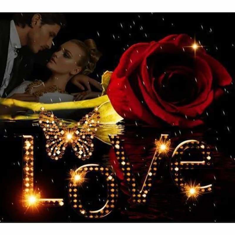 Full Drill - 5D DIY Diamond Painting Kits Love Couples Rose