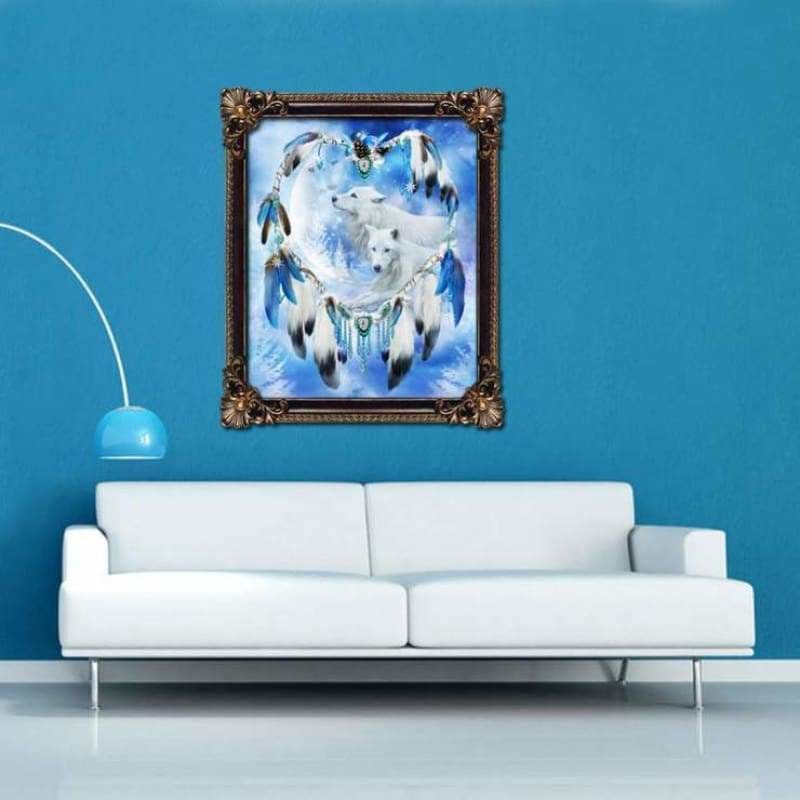 Full Drill - 5D DIY Diamond Painting Kits Loving White Wolf
