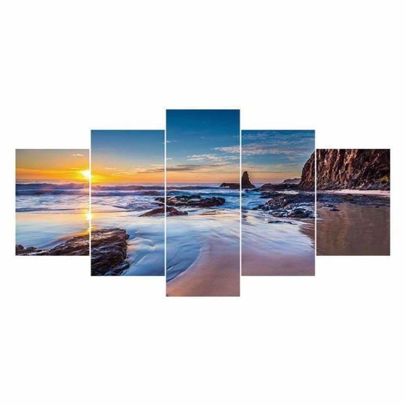 Full Drill - 5D DIY Diamond Painting Kits Multi Panel Landscape Beach ...