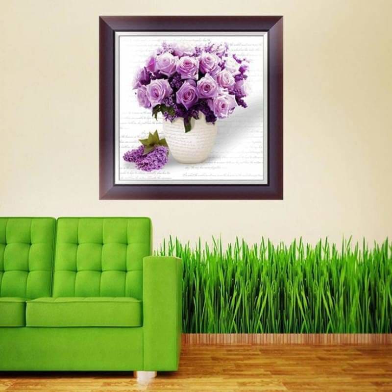 Full Drill - 5D DIY Diamond Painting Kits Purple Flowers in