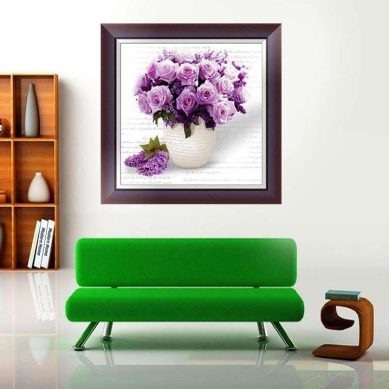 Full Drill - 5D DIY Diamond Painting Kits Purple Flowers in