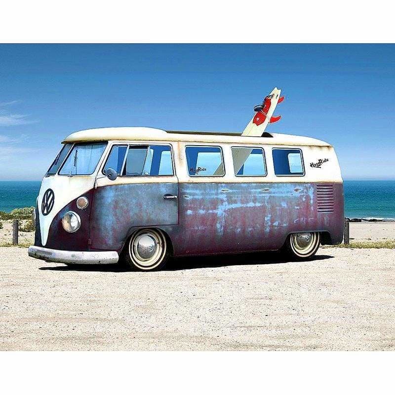 Full Drill - 5D DIY Diamond Painting Kits Seaside Bus