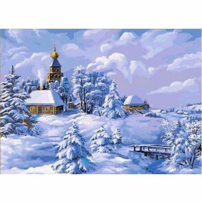 Full Drill - 5D DIY Diamond Painting Kits Snowy Village In