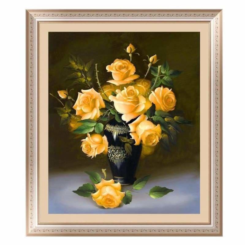 Full Drill - 5D DIY Diamond Painting Kits Yellow Roses in