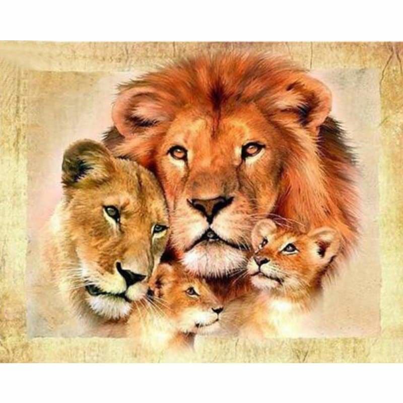Full Drill - 5D DIY Diamond Painting Lion Family Embroidery