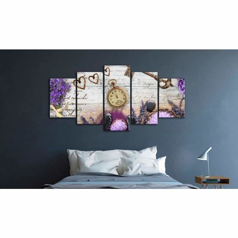 Full Square Drill Multi Panel Clock Heart Full Drill - 5D
