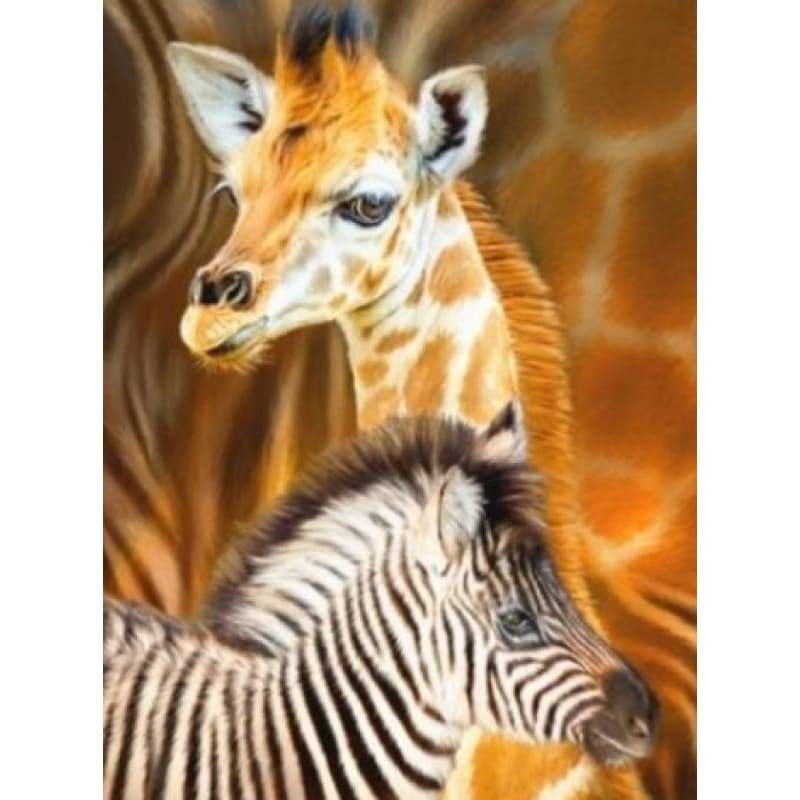 Giraffe And Zebra- Full Drill Diamond Painting - Special