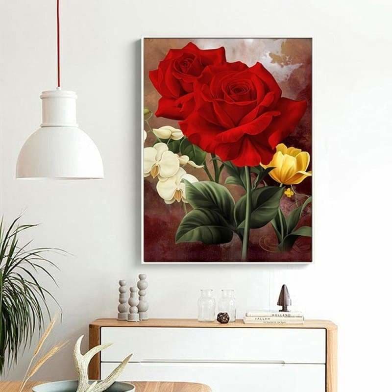 Hot Sale Wall Decor Red Rose Full Drill - 5D Diy Diamond