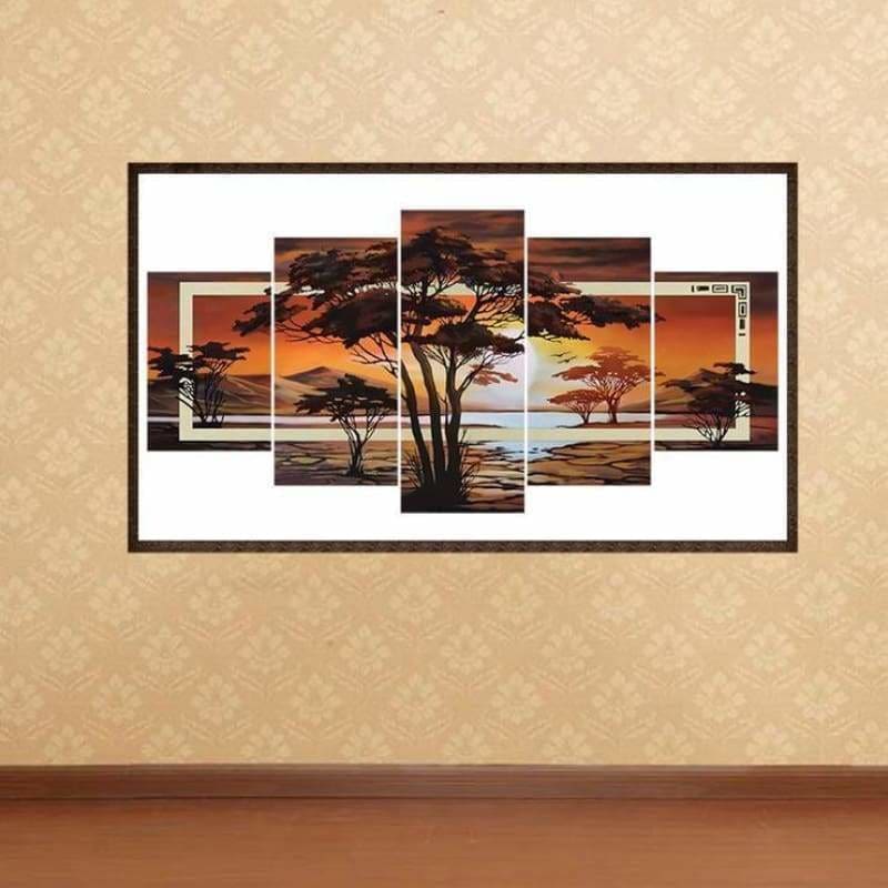 Full Drill - 5D DIY Diamond Painting Kits Multi Panel Nature Tree - NEEDLEWORK KITS