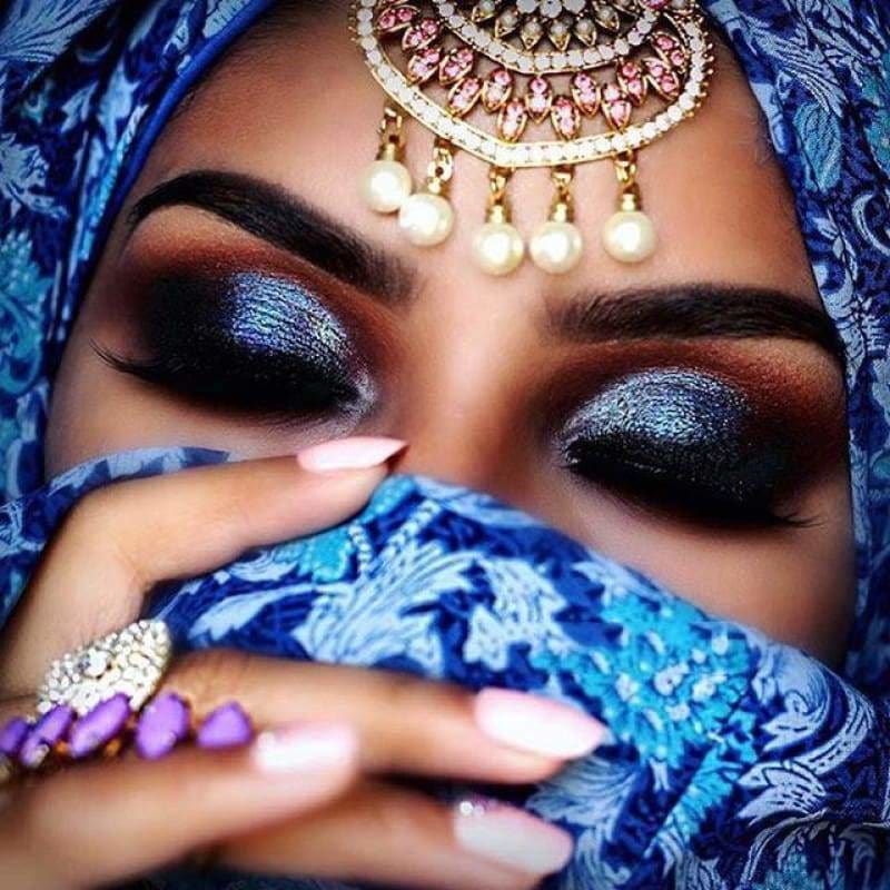 Full Drill - 5D DIY Diamond Painting Kits Masked Beauty Closed Eyes - NEEDLEWORK KITS