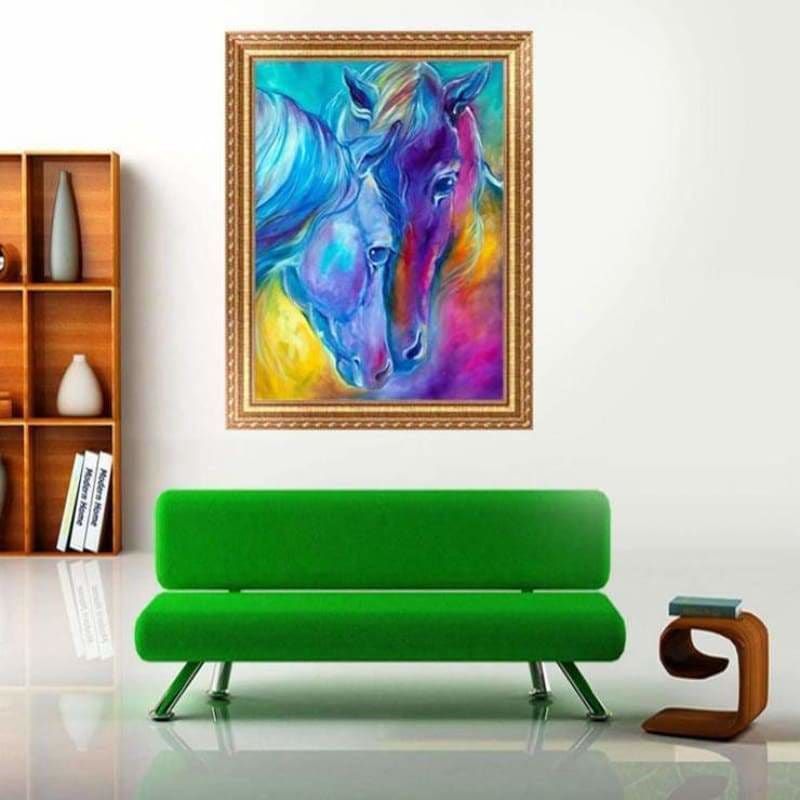Modern Art Colorful Horse Close Up Full Drill - 5D Diamond