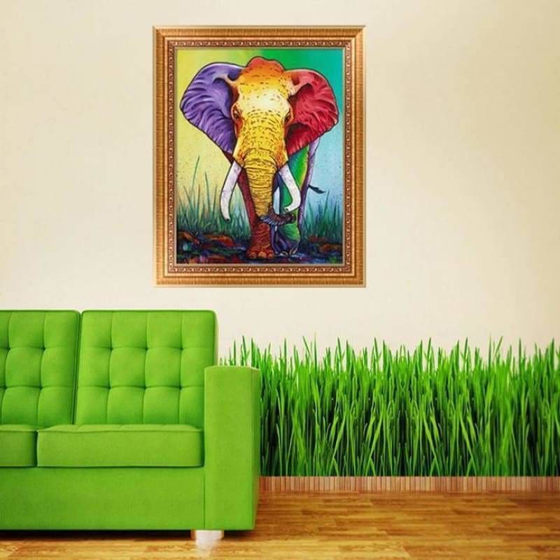 Full Drill - 5D DIY Diamond Painting Kits Artistic Colorful Elephant - NEEDLEWORK KITS