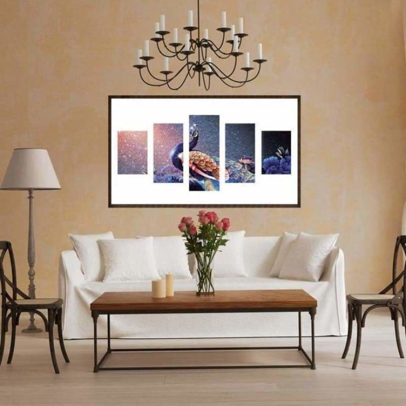 Full Drill - 5D DIY Diamond Painting Kits Multi Panel Beautiful Peacock - NEEDLEWORK KITS