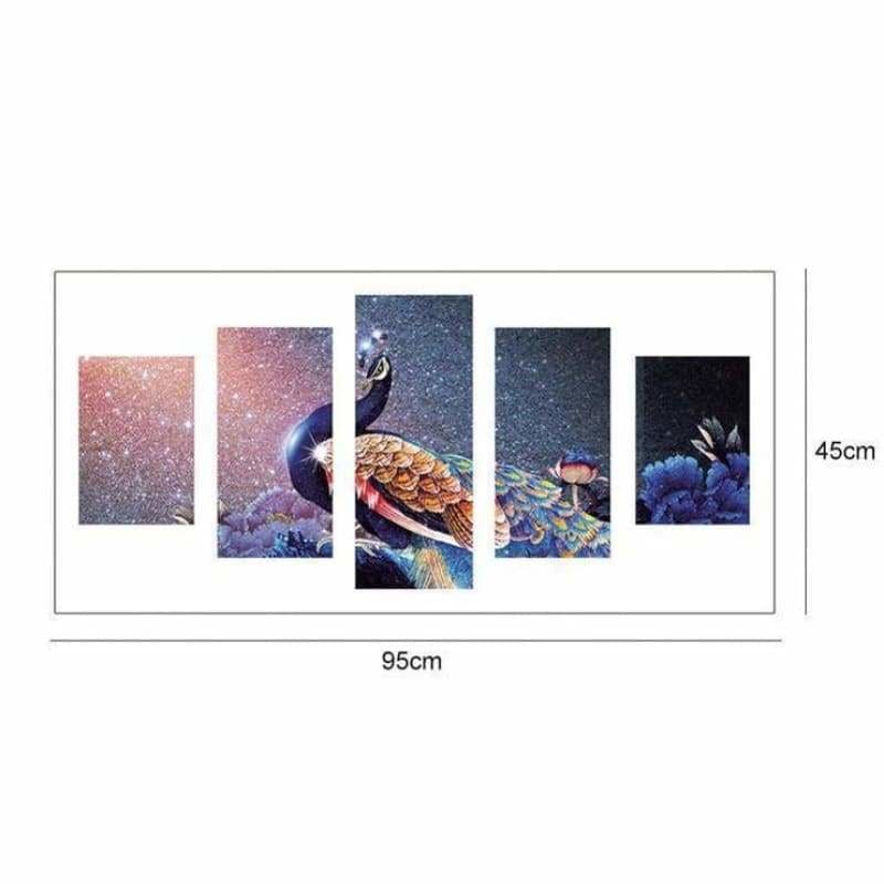 Full Drill - 5D DIY Diamond Painting Kits Multi Panel Beautiful Peacock - NEEDLEWORK KITS