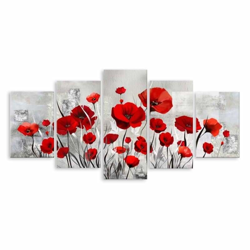 Multi Picture Large Sizes Red Flower Full Drill - 5D Diy