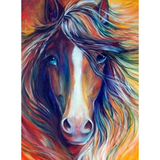 Multicoloured Horse- Full Drill Diamond Painting - Special