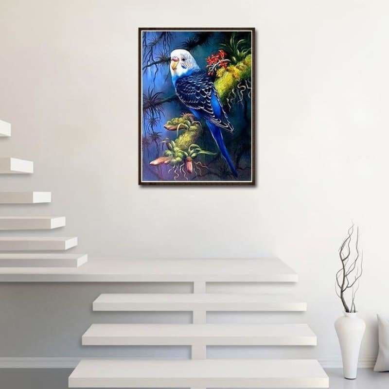 Full Drill - 5D Diamond Painting Kits Cute Bird Parrot on the Blanch - NEEDLEWORK KITS