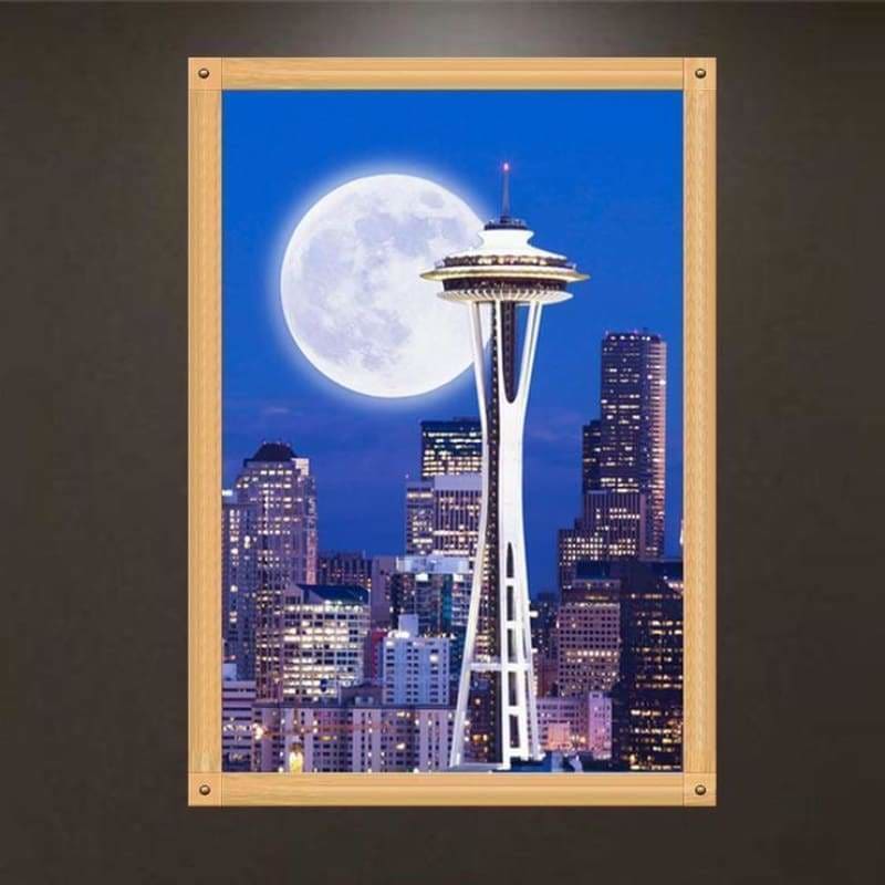 New Arrival Modern Art Landscape City Full Drill - 5D