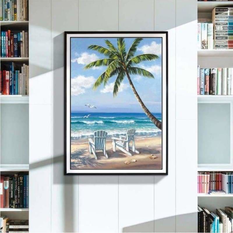 New Hot Sale Beach Seaside Palm Tree Full Drill - 5D Diy
